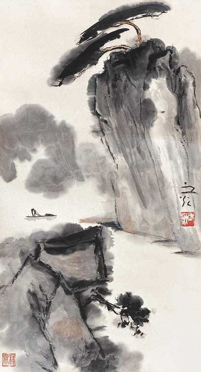 谢之光 不老松 立轴